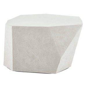 Uttermost Parra Limestone Outdoor Side Table - Asymmetrical Design For Indoor And Outdoor Elegance White Glass Fiber Reinforced Concrete 50143
