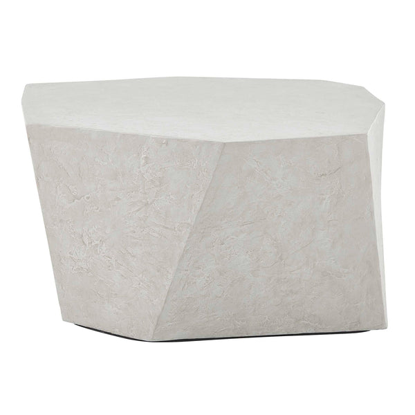 Uttermost Parra Limestone Outdoor Side Table - Asymmetrical Design For Indoor And Outdoor Elegance White Glass Fiber Reinforced Concrete 50143