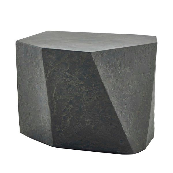 Uttermost Parra Limestone Outdoor Side Table - Asymmetrical Design For Indoor And Outdoor Elegance Black,Brown Glass Fiber Reinforced Concrete 50144