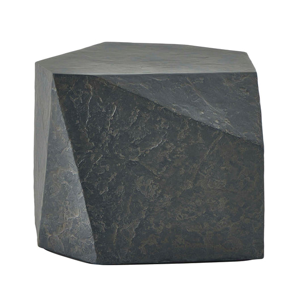 Uttermost Parra Limestone Outdoor Side Table - Asymmetrical Design For Indoor And Outdoor Elegance Black,Brown Glass Fiber Reinforced Concrete 50144