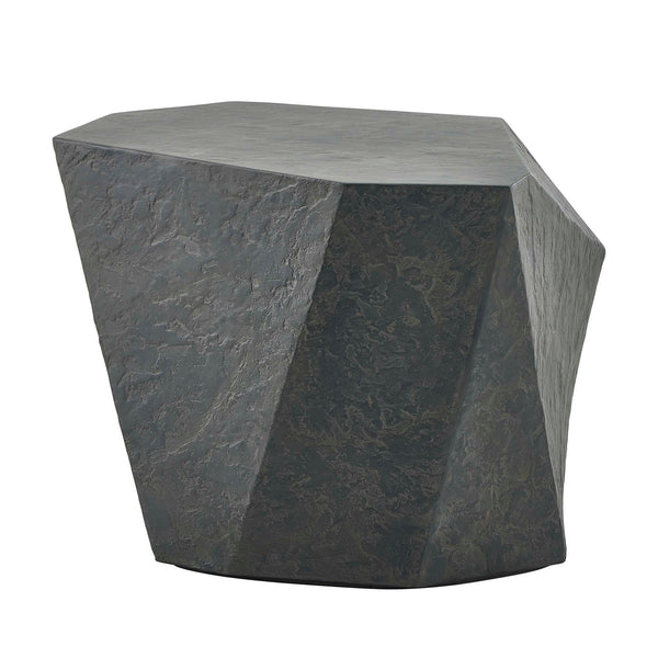 Uttermost Parra Limestone Outdoor Side Table - Asymmetrical Design For Indoor And Outdoor Elegance Black,Brown Glass Fiber Reinforced Concrete 50144