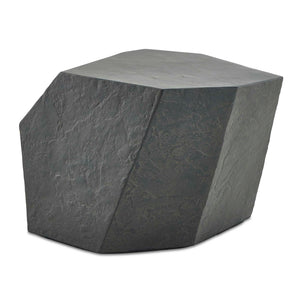 Uttermost Parra Limestone Outdoor Side Table - Asymmetrical Design For Indoor And Outdoor Elegance Black,Brown Glass Fiber Reinforced Concrete 50144
