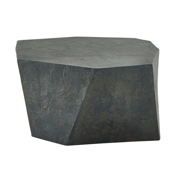 Uttermost Parra Limestone Outdoor Side Table - Asymmetrical Design For Indoor And Outdoor Elegance Black,Brown Glass Fiber Reinforced Concrete 50145