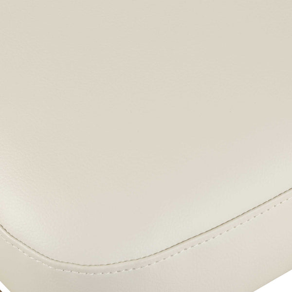 Uttermost Stitches Leather Counter Stool - Elegant Ecru Faux Leather With Diamond Tufting & Oak Legs Brown Rubber Wood,Fabric,Foam,Iron,Plywood 23929