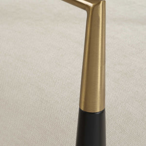 Uttermost Moxie White Counter Stool - Chic Velvet Seat, Matte Black Frame & Brass Accents For Elegance Black Rubber Wood,Fabric,Foam,Iron,Plywood 23928