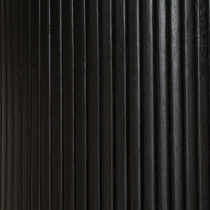 Uttermost Uttermost Hersch Solid Oak Round Dining Table In Rich Black Finish With Fluted Pedestal Base, Durable Packaging 50147