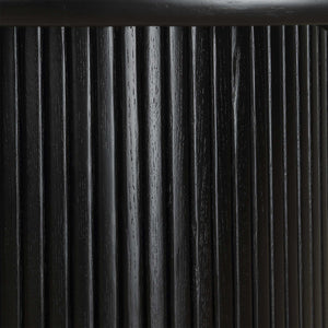 Uttermost Uttermost Hersch Solid Oak Round Dining Table In Rich Black Finish With Fluted Pedestal Base, Durable Packaging 50147