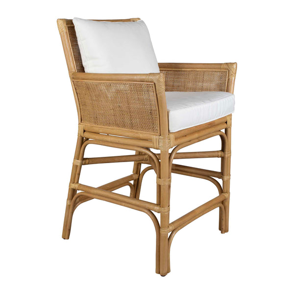 Uttermost Pacific Rattan Counter Stool - Coastal Chic Design With Plush Cushions For Ultimate Comfort Brown,White Rattan Ploe With Rattan Weaving 23936