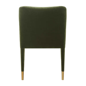 Uttermost Conifer Moss Dining Arm Chair - Stylish Velvet Comfort With Brushed Brass Accents For Modern Elegance Green Fabric,Foam,Plywood,Steel 23941