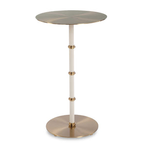 Uttermost Cyprus Brass Accent Table - Luxe White Faux Shagreen & Brass Steel Design For Modern Elegance Brass,White Steel,Shagreen 50181