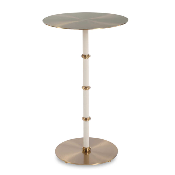 Uttermost Cyprus Brass Accent Table - Luxe White Faux Shagreen & Brass Steel Design For Modern Elegance Brass,White Steel,Shagreen 50181
