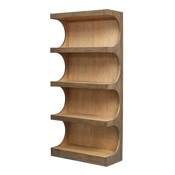 Uttermost Osrick Modern Etagere - Elegant Arched Design With Retro Charm, Crafted From Mindi Wood Woodtone Mdf Oak Veneer And Javamix Wood 50178