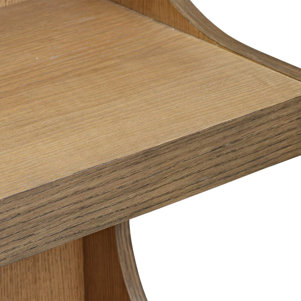 Uttermost Osrick Modern Etagere - Elegant Arched Design With Retro Charm, Crafted From Mindi Wood Woodtone Mdf Oak Veneer And Javamix Wood 50178