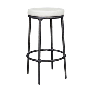 Uttermost Thayer Timeless Outdoor Counter Stool With Durable Cushion And Elegant Java Finish Black Aluminium Casting And Cushion 23931