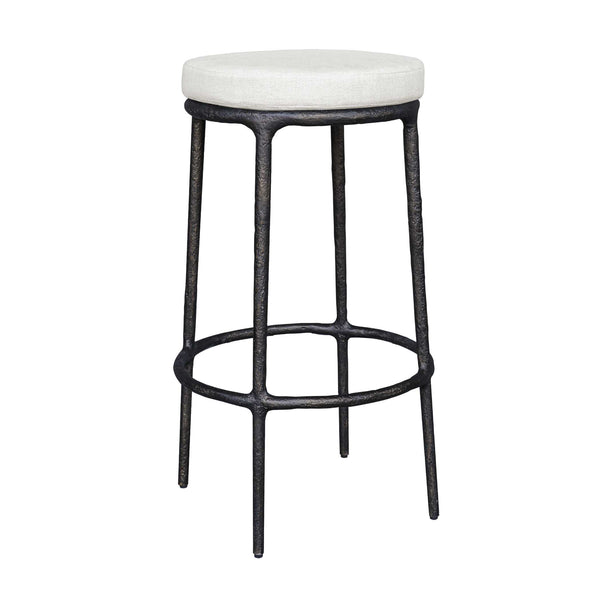 Uttermost Thayer Timeless Outdoor Counter Stool With Durable Cushion And Elegant Java Finish Black Aluminium Casting And Cushion 23931