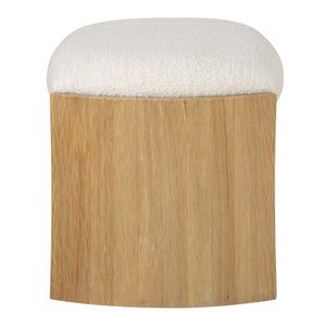 Uttermost Port Natural Small Bench - Modern Scandinavian Accent With Textured Upholstered Seat White,Woodtone Rubber Wood,Plywood,Fabric,Foam,Hardware 23920