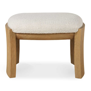 Uttermost Port Natural Small Bench - Modern Scandinavian Accent With Textured Upholstered Seat White,Woodtone Rubber Wood,Plywood,Fabric,Foam,Hardware 23920