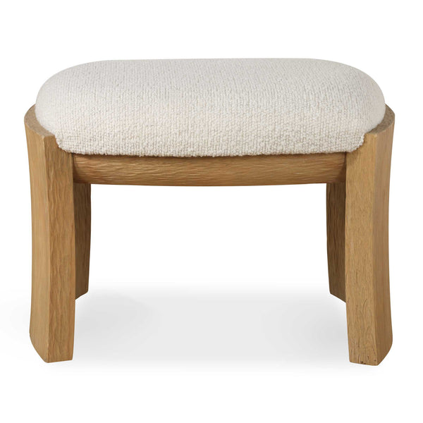 Uttermost Port Natural Small Bench - Modern Scandinavian Accent With Textured Upholstered Seat White,Woodtone Rubber Wood,Plywood,Fabric,Foam,Hardware 23920