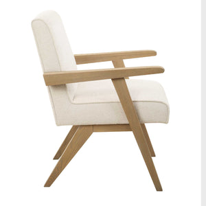 Uttermost Blakely Dining Arm Chair - Scandinavian Design With Snowy Upholstery & Oak Frame Elegance Brown,White Oak Solid,Plywood,Foam,Fiber,Fabric,Hardware 23916