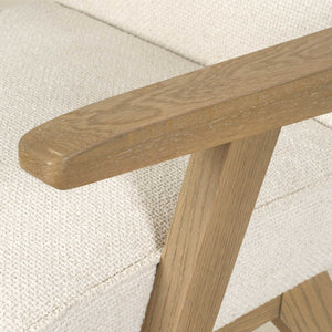 Uttermost Blakely Dining Arm Chair - Scandinavian Design With Snowy Upholstery & Oak Frame Elegance Brown,White Oak Solid,Plywood,Foam,Fiber,Fabric,Hardware 23916