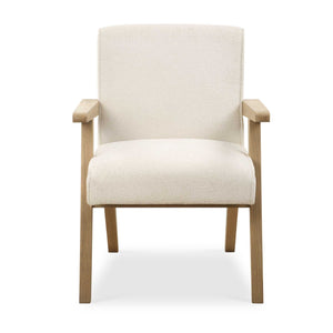 Uttermost Blakely Dining Arm Chair - Scandinavian Design With Snowy Upholstery & Oak Frame Elegance Brown,White Oak Solid,Plywood,Foam,Fiber,Fabric,Hardware 23916