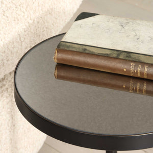 Uttermost Odesa Marble Accent Table - Unique Coffee-toned Design With Mirrored Top And Bronze Stem Bronze,Brown Marble,Metal,Mirror,Mdf 50169