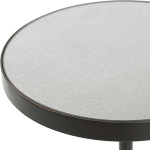 Uttermost Odesa Marble Accent Table - Unique Coffee-toned Design With Mirrored Top And Bronze Stem Bronze,Brown Marble,Metal,Mirror,Mdf 50169