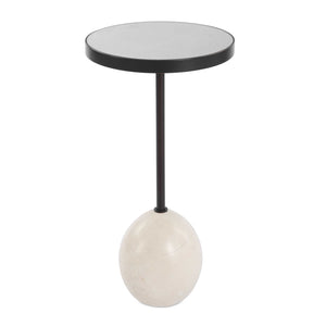 Uttermost Odesa Marble Accent Table - Unique Coffee-toned Design With Mirrored Top And Bronze Stem Bronze,Brown Marble,Metal,Mirror,Mdf 50169
