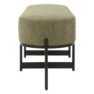 Uttermost Merino Moss Fabric Bench With Angular Bronze Iron Frame For Stylish Home Seating Decor Bronze,Green Metal,Plywood,Foam,Fabric 23924