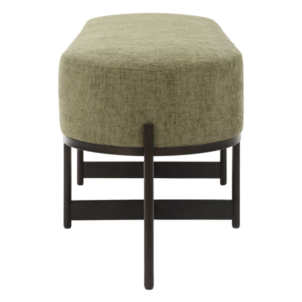 Uttermost Merino Moss Fabric Bench With Angular Bronze Iron Frame For Stylish Home Seating Decor Bronze,Green Metal,Plywood,Foam,Fabric 23924