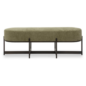 Uttermost Merino Moss Fabric Bench With Angular Bronze Iron Frame For Stylish Home Seating Decor Bronze,Green Metal,Plywood,Foam,Fabric 23924