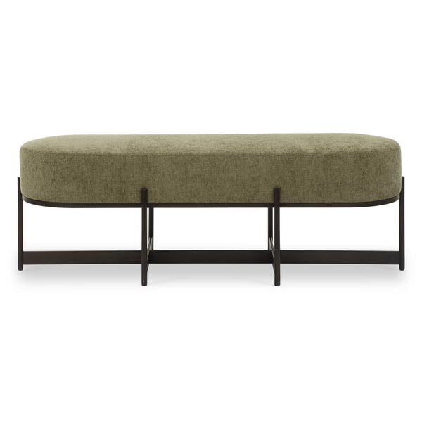 Uttermost Merino Moss Fabric Bench With Angular Bronze Iron Frame For Stylish Home Seating Decor Bronze,Green Metal,Plywood,Foam,Fabric 23924