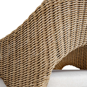 Uttermost Kavali Outdoor Wicker Counter Stool - Stylish Curved Frame With Plush, Weather-resistant Cushion Woodtone Aluminium And Wicker 23933