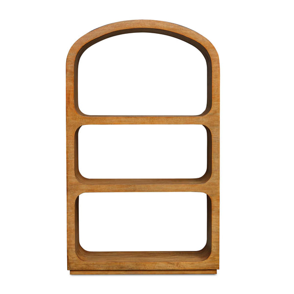 Uttermost Achley Arched Wooden Etagere - Minimalist Mango Veneer Design With Natural Wood Grain Woodtone Mdf Mango Veneer Adn Javamix Wood 50204