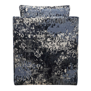 Uttermost Tisdell Stylish Swivel Glider Chair With Abstract Pattern In White, Gray, And Indigo Blue Plywood,Hardwood,Fabric,Foam,Hardware 23923