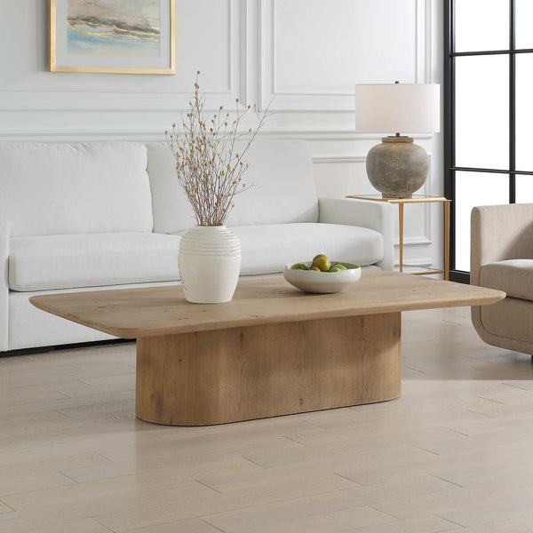 Uttermost Rustic Reclaimed Oak Coffee Table With Unique Grain And Curved Base For Timeless Elegance Woodtone Reclaimed Oak,Plywood 50170