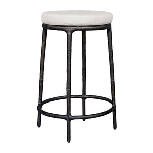 Uttermost Thayer Timeless Outdoor Counter Stool With Durable Cushion And Elegant Java Finish Black Aluminium Casting And Cushion 23930