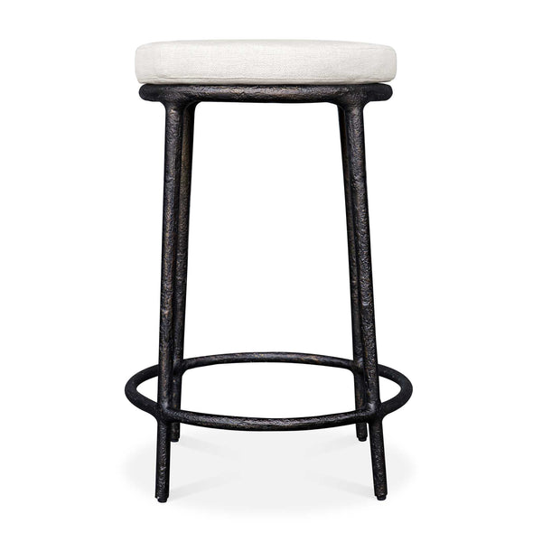 Uttermost Thayer Timeless Outdoor Counter Stool With Durable Cushion And Elegant Java Finish Black Aluminium Casting And Cushion 23930
