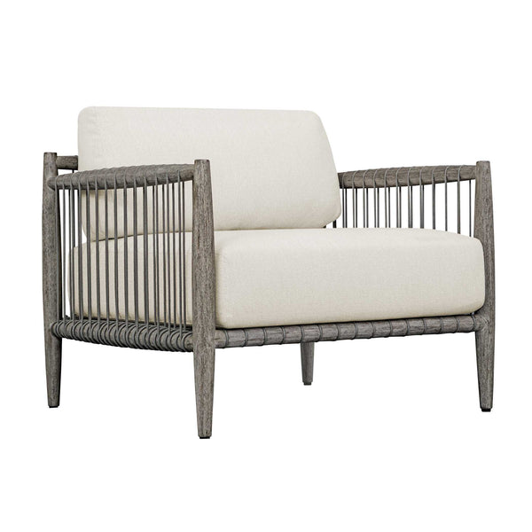 Uttermost Borneo Rustic Outdoor Dining Chair With Elegant Oyster White Cushions And Rope Accents Brown,Gray Mahogani Wood And Fabric Cloud Dancer 23944