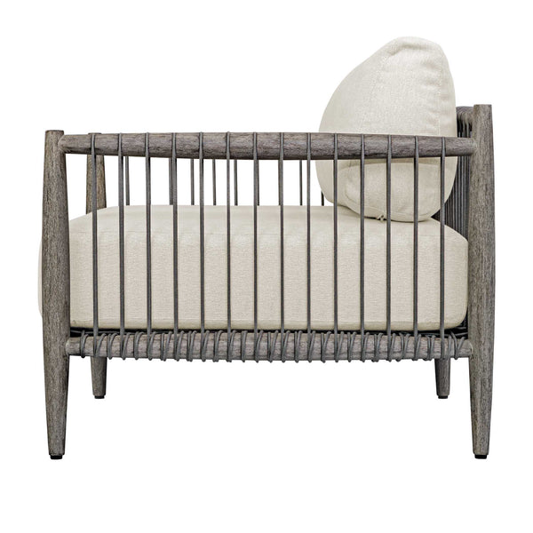 Uttermost Borneo Rustic Outdoor Dining Chair With Elegant Oyster White Cushions And Rope Accents Brown,Gray Mahogani Wood And Fabric Cloud Dancer 23944