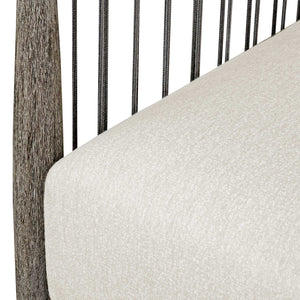 Uttermost Borneo Rustic Outdoor Dining Chair With Elegant Oyster White Cushions And Rope Accents Brown,Gray Mahogani Wood And Fabric Cloud Dancer 23944