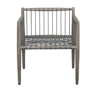 Uttermost Borneo Rustic Outdoor Dining Chair With Elegant Oyster White Cushions And Rope Accents Brown,Gray Mahogani Wood And Fabric Cloud Dancer 23943