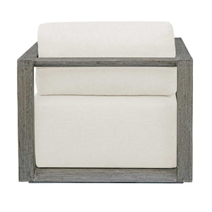 Uttermost Remsen Outdoor Lounge Chair - Stylish Gray Mahogany Design With Cushioned Comfort & Durability Brown,White Mahogani Wood And Fabric Cloud Dancer 53002