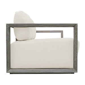 Uttermost Remsen Outdoor Sofa - Weathered Gray Mahogany Frame With Cushioned Oyster White Seating Brown,White Mahogani Wood And Fabric Cloud Dancer 53003