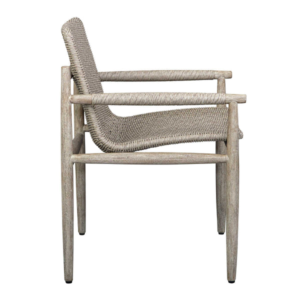 Uttermost Sumba Outdoor Dining Chair - Stylish All-weather Wicker With Durable Mahogany Frame Gray Mahogani Wood And Wicker 50182