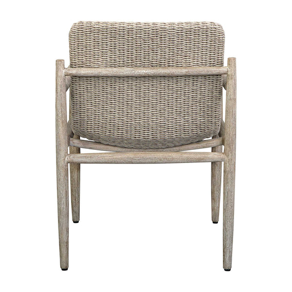 Uttermost Sumba Outdoor Dining Chair - Stylish All-weather Wicker With Durable Mahogany Frame Gray Mahogani Wood And Wicker 50182