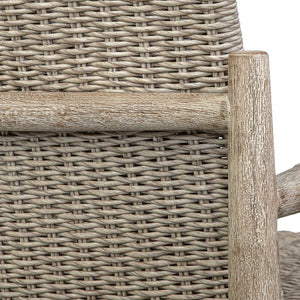 Uttermost Sumba Outdoor Dining Chair - Stylish All-weather Wicker With Durable Mahogany Frame Gray Mahogani Wood And Wicker 50182