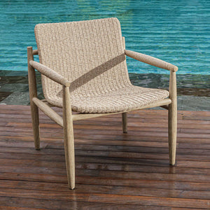 Uttermost Sumba Outdoor Dining Chair - Stylish All-weather Wicker With Durable Mahogany Frame Gray Mahogani Wood And Wicker 50183