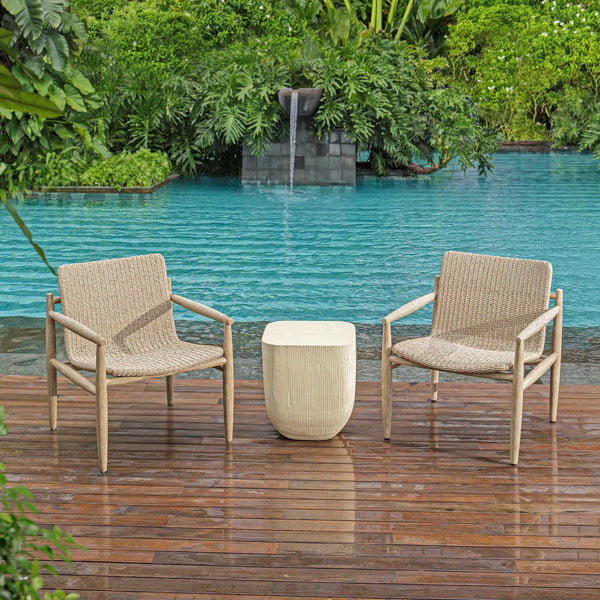 Uttermost Sumba Outdoor Dining Chair - Stylish All-weather Wicker With Durable Mahogany Frame Gray Mahogani Wood And Wicker 50183