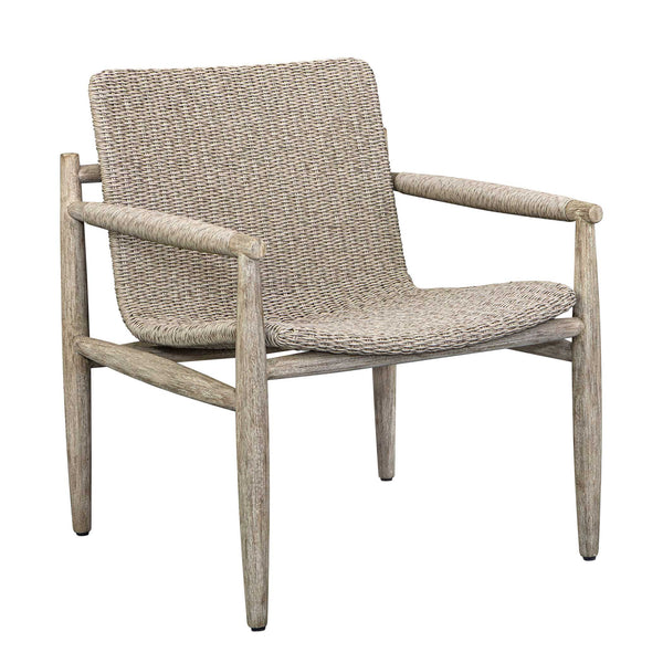 Uttermost Sumba Outdoor Dining Chair - Stylish All-weather Wicker With Durable Mahogany Frame Gray Mahogani Wood And Wicker 50183
